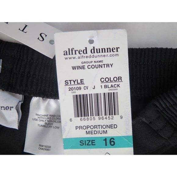 Alfred Dunner 20109 001 Women's Sz 16 Black Proportioned Medium Length Pants - Picture 5 of 8